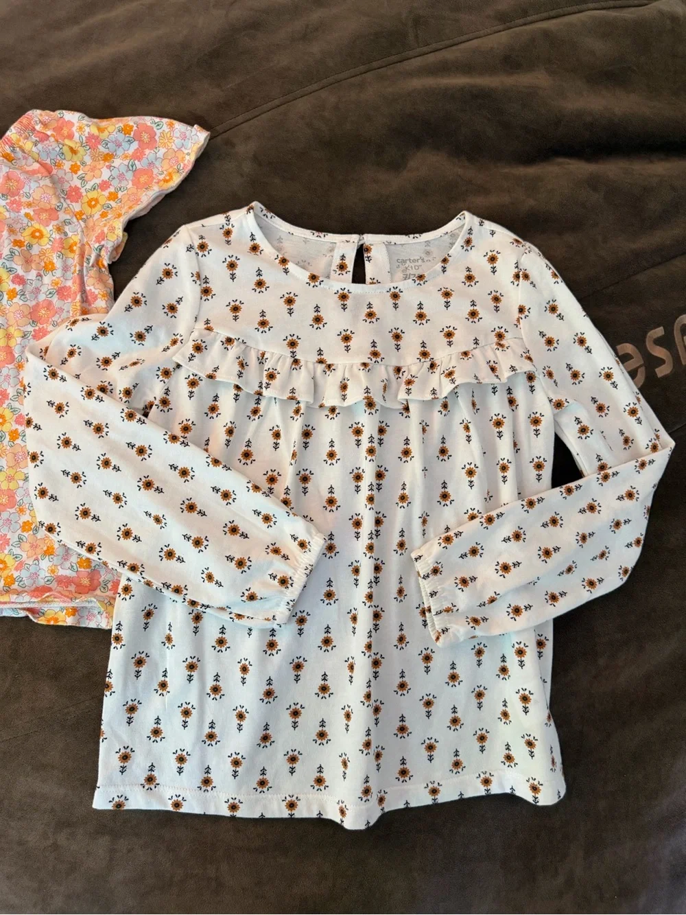 Set of (2) Carter's Floral Tops Daisies and Sunflowers